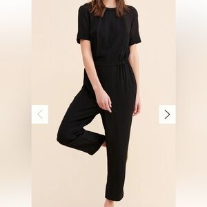 Anthropologie Sakara Textured Classic Black Jumpsuit